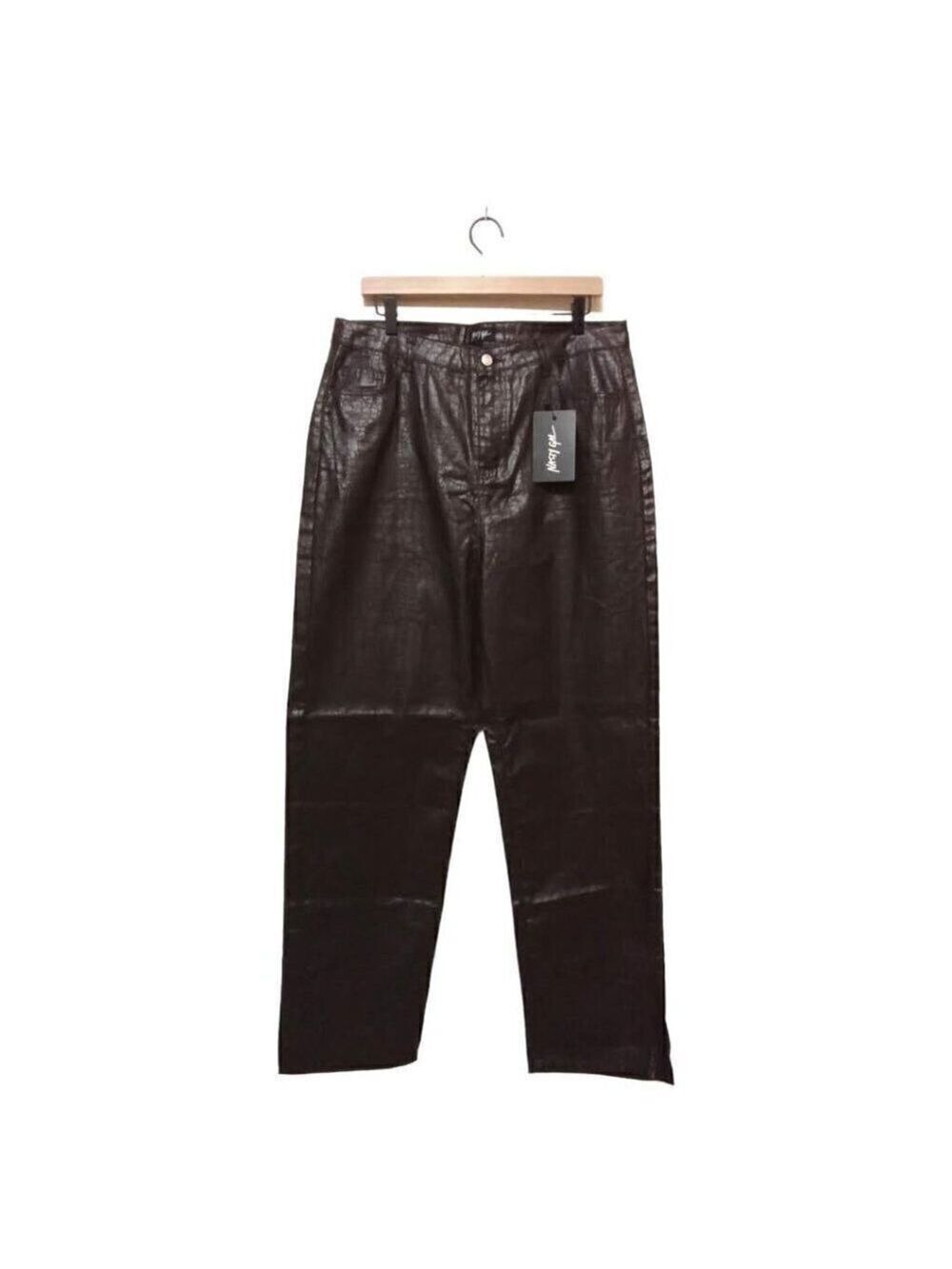 Nasty Gal NWT Slit's Now Or Never Coated Croc Straight Jean Sz 16